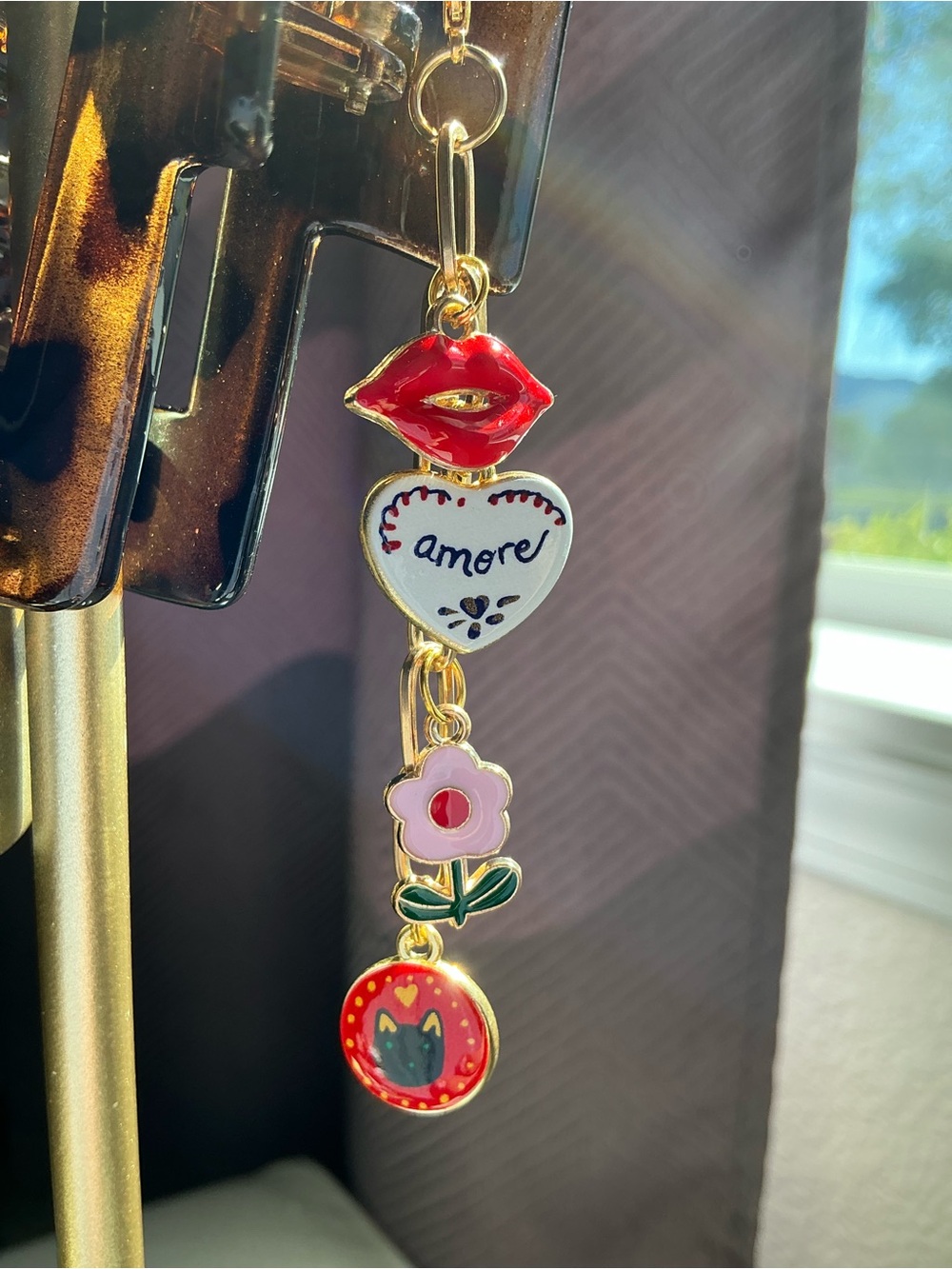 Handmade Charmed Claw Clip - Amore